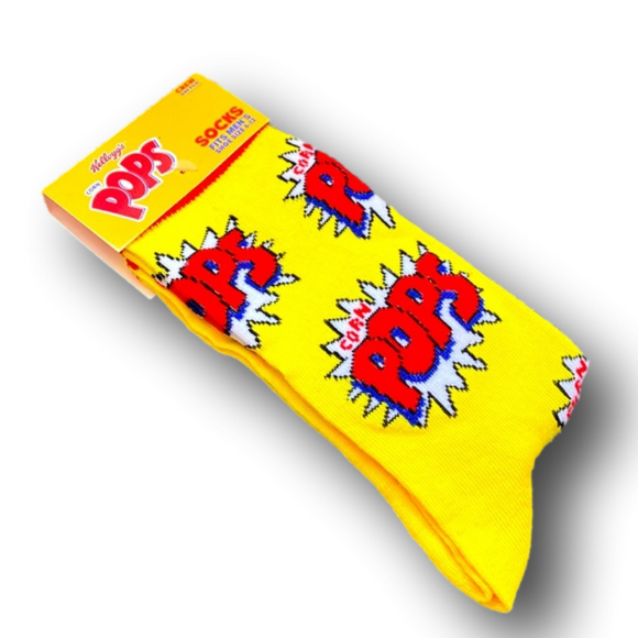 3/$20 Corn Pops Retro Cereal Funny Novelty Crew Socks - Brand New - Picture 3 of 3